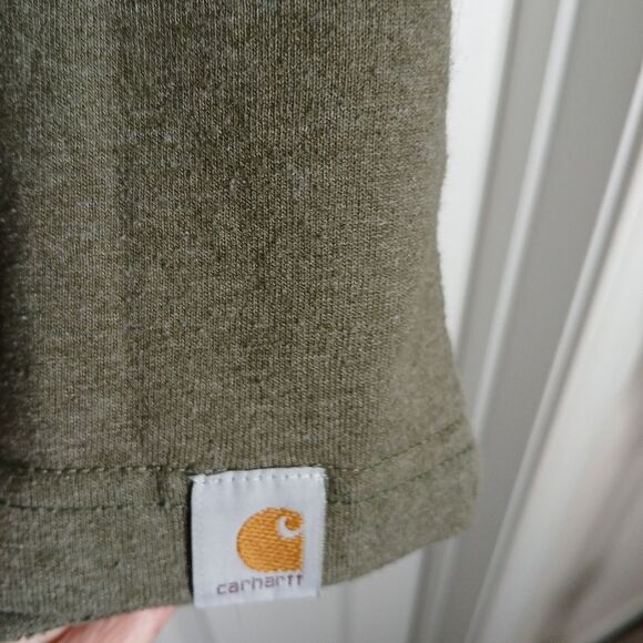 Carhartt Olive Green Long Sleeve Shirt Medium - Picture 3 of 7
